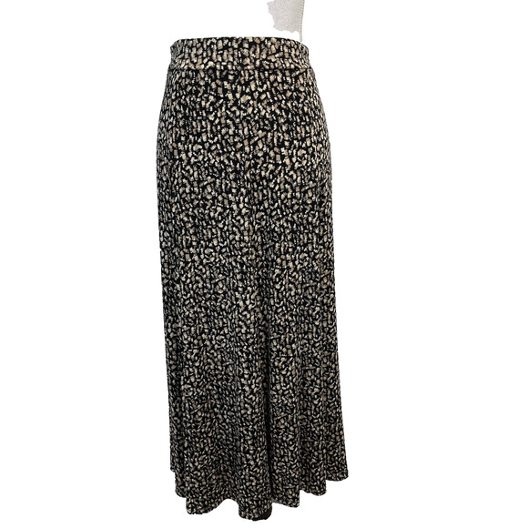 Coldwater Creek Womens Skirt Small Black Brown Slinky Stretch Long Modest A Line - Picture 1 of 8